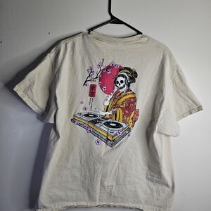 Riot Society Cream Tee with Geisha DJ Design